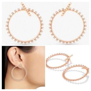 KENDRA SCOTT Charlie Grace Rose Gold CZ Studded Circle Earrings